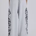 Gri Tribal Detay Baggy Eşofman Altı