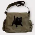 Haki Scared Cat Postacı Çanta
