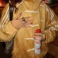 Hardal Sarısı Çizgili Retro Armor Oversize Unisex Ceket