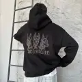 Hardstone Taş Detaylı Hoodie Oversize Sweatshirt