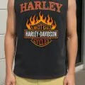 HARLEY Baskılı Unisex Oversize Yıkamalı Atlet