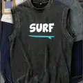 Holiday Line Surf Atlet Bisiklet Yaka Yıkamalı Vintage Unisex Oversize T-Shirt