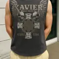 İSKANDİNAV DESEN Atlet Bisiklet Yaka Yıkamalı Vintage Unisex Oversize T-Shirt