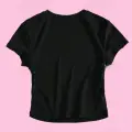 Siyah Y2K I Love Berry Baskılı Bayb Tee Crop