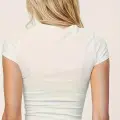 Kemer Boy Ribbon Dolar Baskılı Crop Bluz