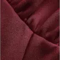Bordo Uzun Kollu Korse Kesim Fermuarlı Ceket