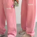 1Blood Nakışlı Pembe Ayarlanabilir Paça Oversize Eşofman Altı