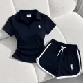 Lacivert Fit Polo Yaka Şort Takım