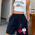 Lacivert SpiderMan&HelloKitty Detaylı Şort