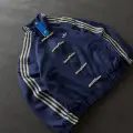 Lacivert Çizgili Retro Armor Oversize Unisex Ceket