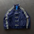 Lacivert Çizgili Retro Armor Oversize Unisex Ceket