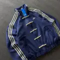 Lacivert Çizgili Retro Armor Oversize Unisex Ceket