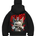 Off World Baskılı Siyah Samuray Kar Maske Sweatshirt Hırka