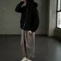 Paradise Baskılı Siyah Samuray Kar Maske Sweatshirt Hırka