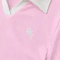 Pembe Solo Polo Yaka Beyaz Yakalı Bluz
