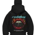 Redobag Baskılı Siyah Samuray Kar Maske Sweatshirt Hırka
