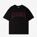 Remember Kırmızı Taş Baskılı Oversize Unisex T-shirt