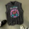 Rock And Roll Kolsuz Atlet Bisiklet Yaka Yıkamalı Vintage Unisex Oversize T-Shirt