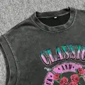 Rock And Roll Kolsuz Atlet Bisiklet Yaka Yıkamalı Vintage Unisex Oversize T-Shirt