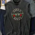 Rock Serisi Yıkamalı Guns N Roses Unisex Eskitme Atlet