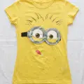 Sarı Çılgın Hırsız Face Y2K Kısa Kollu Crop