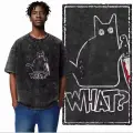 şaşkın what kedi yıkamalı tişört