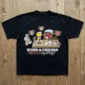 Siyah Anime Domo & Friends Valentines Day Party Unisex T-Shirt