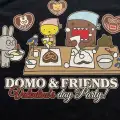 Siyah Anime Domo & Friends Valentines Day Party Unisex T-Shirt