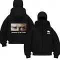 Siyah ATATÜRK Baskılı Kar Maskeli Unisex Sweatshirt Hırka