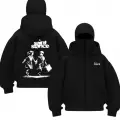 Siyah Dark Urban Saints Baskılı Kar Maskeli Unisex Sweatshirt Hırka