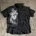 Siyah Grunge Tipografik Gotik Y2K Unisex Gömlek