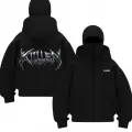 Siyah Holo Kıllen Baskılı Kar Maskeli Unisex Sweatshirt Hırka