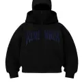 Siyah Remember Taş Baskılı Kar Maskeli Unisex Sweatshirt Hırka