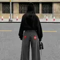 Siyah Spider Man Nakışlı Y2K Unisex Baggy Pantolon