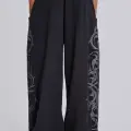 Siyah Tribal Detay Baggy Eşofman Altı