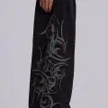 Siyah Tribal Detay Baggy Eşofman Altı