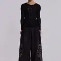 Siyah Tribal Detay Baggy Eşofman Altı