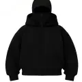 Siyah Lionel Messi Baskılı Kar Maskeli Unisex Sweatshirt Hırka