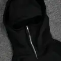 Unisex Oversize Siyah Freedom Araba Baskılı Maskeli Hoodie