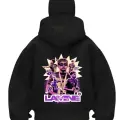 Siyah Yamal Baskılı Kar Maskeli Unisex Sweatshirt Hırka
