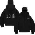 Siyah ZENTİ Baskılı Kar Maskeli Unisex Sweatshirt Hırka