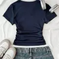 Solo Polo Yaka Lacivert Beyaz Yakalı Bluz