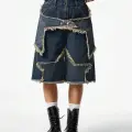 Stars Patch Detaylı Kot Pantolon Şort