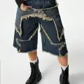 Stars Patch Detaylı Kot Pantolon Şort