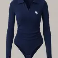 Steed Polo Yaka Nakışlı Büzgülü Parmak Geçirme Detaylı Zıbın