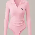 Steed Polo Yaka Nakışlı Büzgülü Parmak Geçirme Detaylı Zıbın