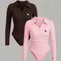 Steed Polo Yaka Nakışlı Büzgülü Parmak Geçirme Detaylı Zıbın