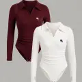 Steed Polo Yaka Nakışlı Büzgülü Parmak Geçirme Detaylı Zıbın
