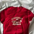 Strawberry Baskılı Kırmızı Crop Bluz