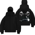 Terassis Cry Baskılı Siyah Samuray Kar Maske Sweatshirt Hırka